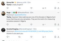 More reactions from users on X on Tacha's statement