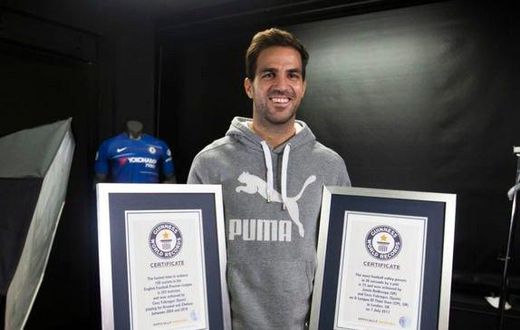 Fabregas enters into Guinness Book of World Records as the fastest player to register 100 PL assists