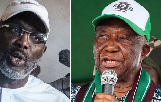 President George Weah (L) called Joseph Boakai (R) after it became clear that his challenger's lead could not be overhauled [AFP/Reuters]
