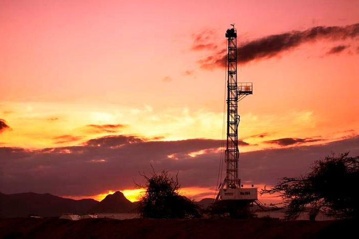 An oil rig used in drilling at the Ngamia-1 well on Block 10BB, in the Lokichar basin, which is part of the East African Rift System, is seen in Turkana County.