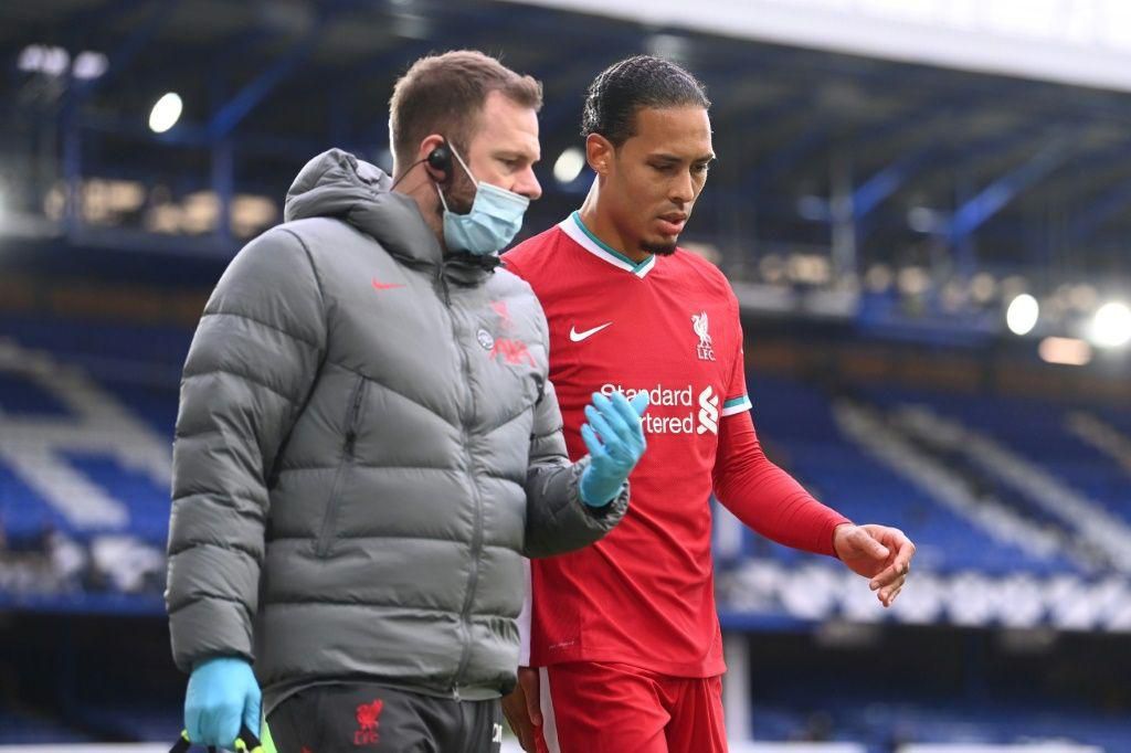 Liverpool's Dutch defender Virgil van Dijk picked up a hamstring injury in the game against Brentford