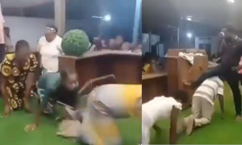 Church members crawl through pastor's open legs to symbolically enter 2024