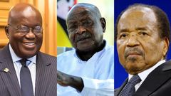 Nana Addo of Ghana, Yoweri Museveni of Uganda and Paul Biya of Cameroon (1)