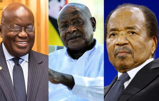 Nana Addo of Ghana, Yoweri Museveni of Uganda and Paul Biya of Cameroon (1)