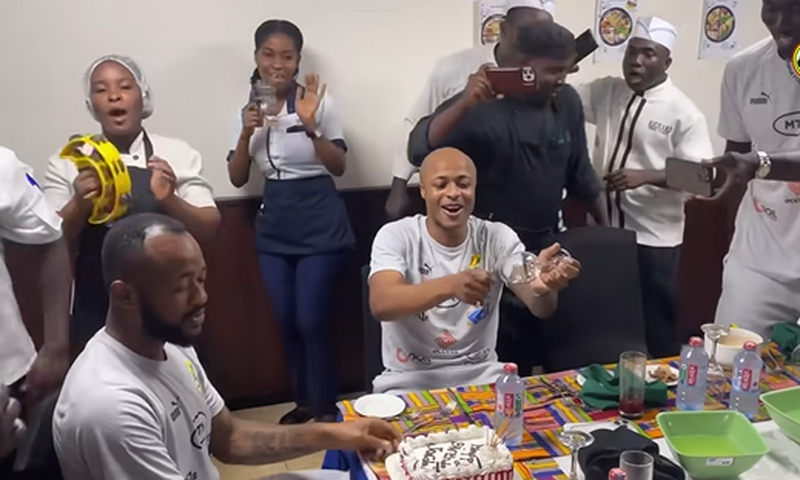 Jordan Ayew all smiles as he celebrates 32nd birthday in Black Stars camp (Video)