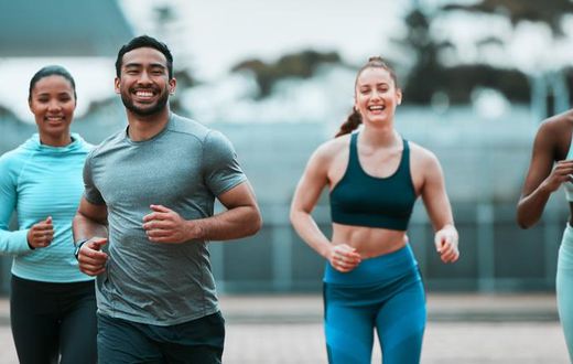 Stock photo: A group-of-young-people-running-together