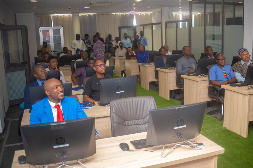 Invited guests inside the newly commissioned AIDEC AI Centre of Excellence