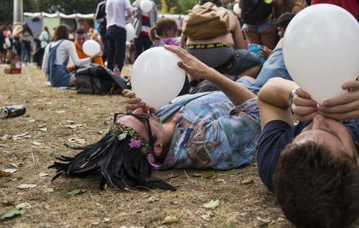 People with balloons