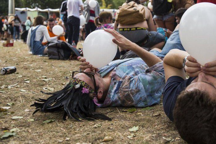 People with balloons