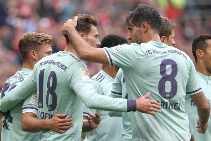Bayern Munich midfielder Leon Goretzka scored their opening goal at Mainz