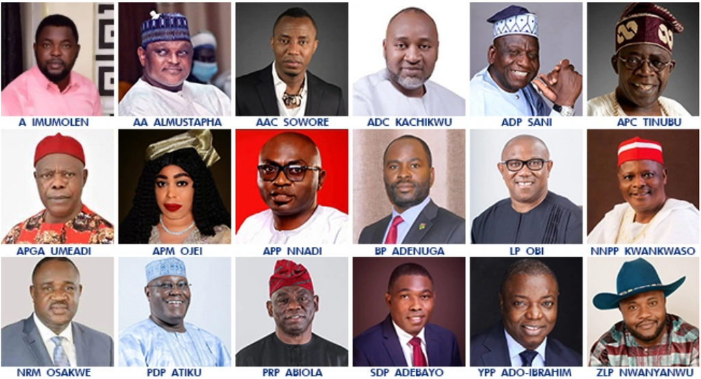 18 Presidential Aspirants in Nigeria's 2023 Presidential Elections