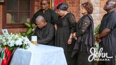 Mahama signs book of condolence at late Sherry Ayittey's one week