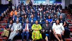 Inductees group picture with guest