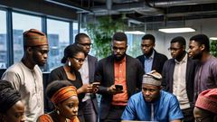 A group of people using cell phones and computers [Meta AI]