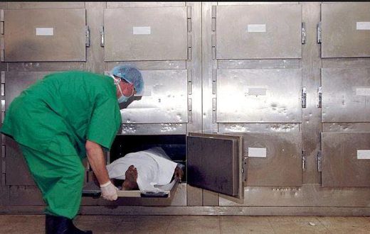 A mortician on duty