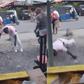 Okada rider slaps street preacher for shouting ‘fire’, he falls hard to the ground
