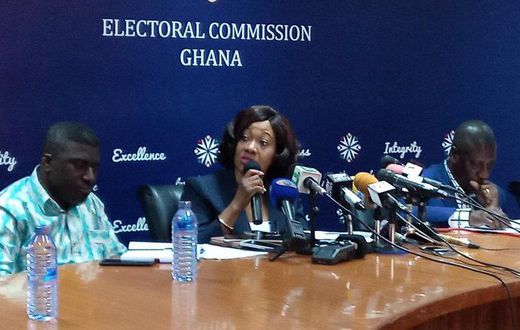 Electoral Comissioner Jean Mensah and Bossman Asare