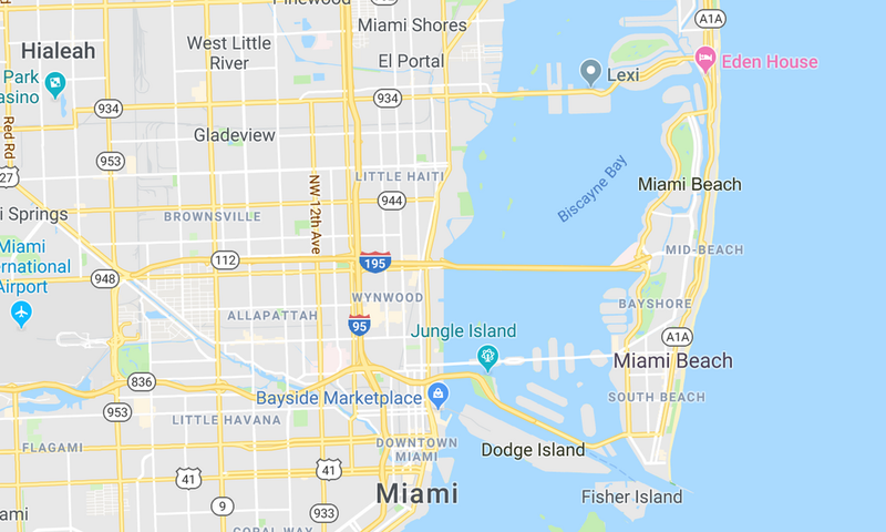 Eighty Seven Park is in North Beach, about an hour's drive northeast of Miami.