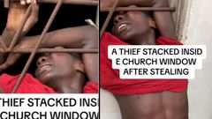 Thief gets trapped in church window after attempting to steal