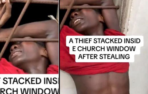Thief gets trapped in church window after attempting to steal