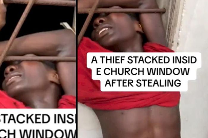 Thief gets trapped in church window after attempting to steal