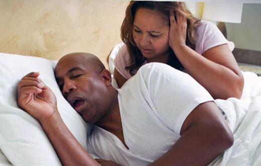 Snoring man disturibing