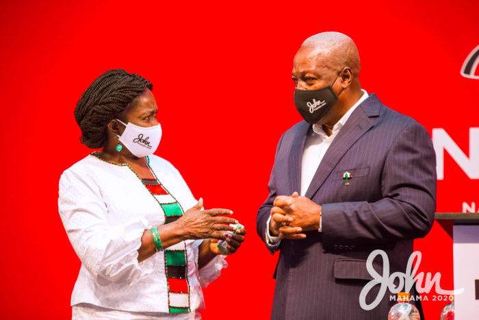 John Mahama and his running mate, Prof. Naana Jane Opoku-Agyemang