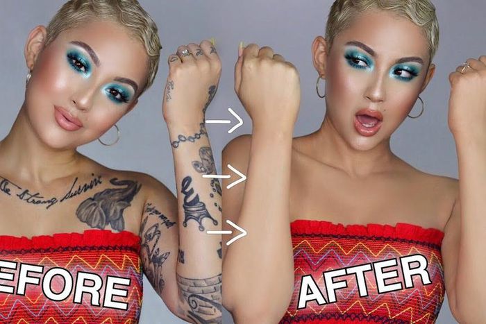 Covering tattoos with makeup [YouTube]