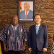 John Mahama with South Korea’s ambassador to Ghana, Park Kyongsig