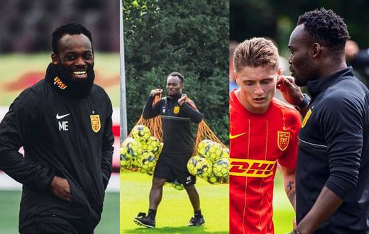 Rare photos of Michael Essien in his coaching element at Nordsjaelland