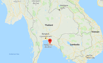 The Private Villa is located in Rayong, Thailand, on the Gulf of Thailand. It's about a two-hour drive from the closest airport in Bangkok.