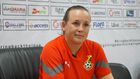 Black Queens boss Nora Hauptle at press conferene (Photo by Rahel Osterwalder)