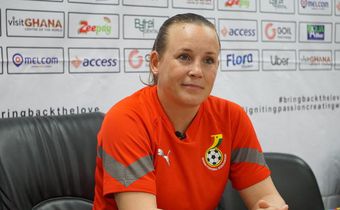 Black Queens boss Nora Hauptle at press conferene (Photo by Rahel Osterwalder)