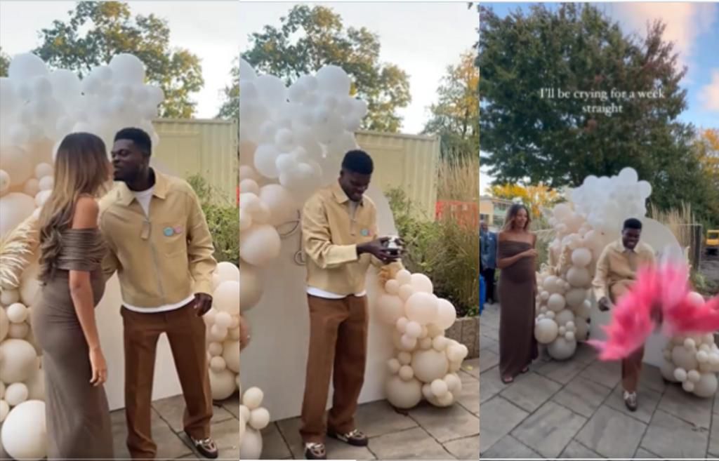 Partey and partner Janine Mackson reveal gender of their baby (Video)