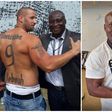 Eintracht Frankfurt fan tattoos Tony Yeboah's name and jersey number on his back