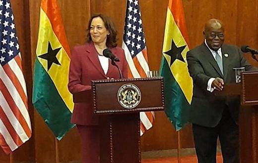 US Vice President, Kamala Harris with President Nana Addo Dankwa Akufo-Addo