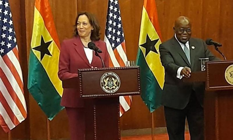 US Vice President, Kamala Harris with President Nana Addo Dankwa Akufo-Addo