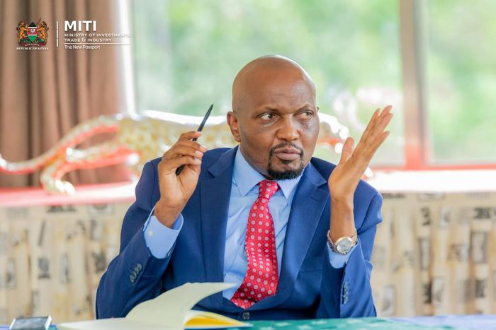 Trade CS Moses Kuria chairs a meeting to discuss the implementation framework  of the 47 County Aggregation and Industrial Parks (CAIPs) on April 13, 2023