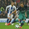 Tottenham striker Harry Kane scored from the penalty spot against Brighton