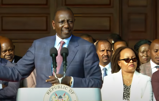 President William Ruto speaks during a briefing at State House