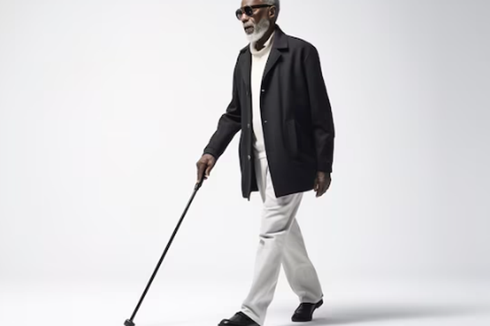 A blind man [Freepik]