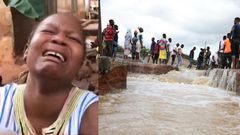 Bereaved mother cries inconsolably as flood water kills her 2 children in Accra