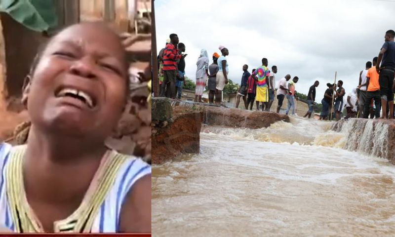 Bereaved mother cries inconsolably as flood water kills her 2 children in Accra