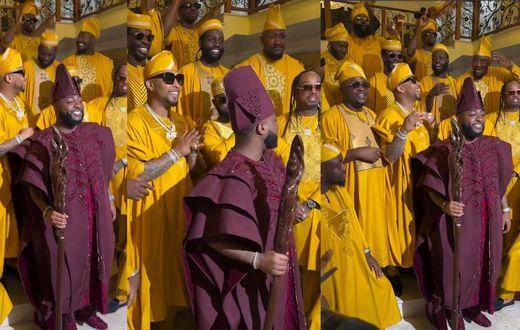 #Chivido2024: Davido and his groomsmen colourfully show up for his wedding