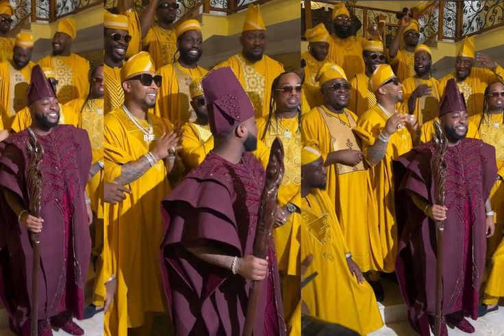 #Chivido2024: Davido and his groomsmen colourfully show up for his wedding