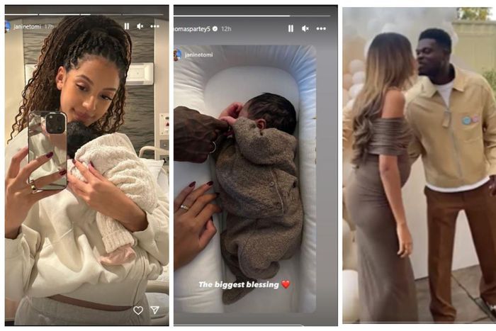 Thomas Partey and girlfriend Janine Mackson welcome baby girl