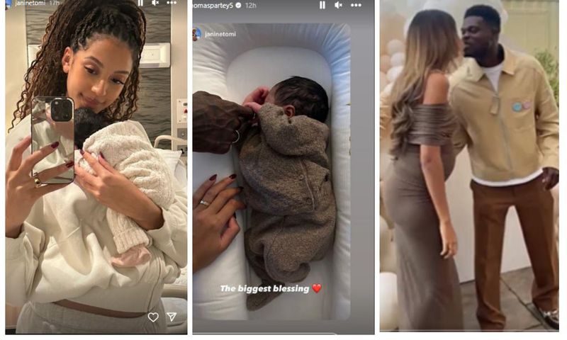 Thomas Partey and girlfriend Janine Mackson welcome baby girl