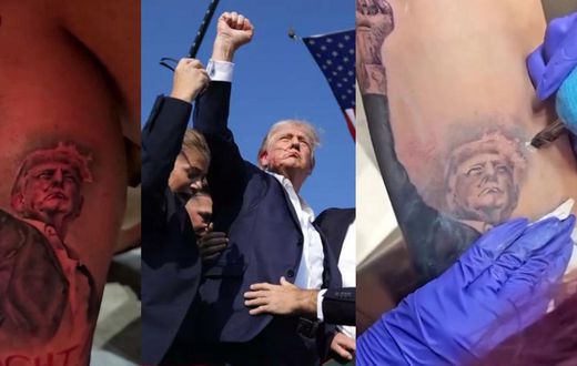 Trump fan Gets $700 tattoo of 'iconic fist' photo from assassination attempt