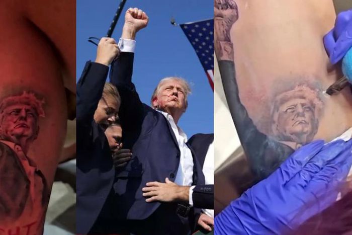 Trump fan Gets $700 tattoo of 'iconic fist' photo from assassination attempt