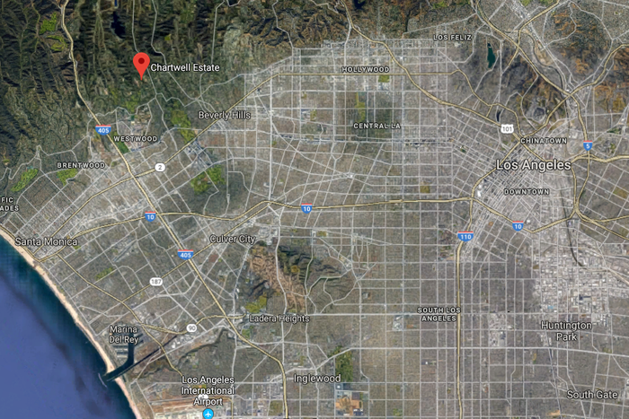 The Chartwell Estate sits on 10.39 acres in Bel Air, Los Angeles, one of the most "prestigious residential communities in the city of Los Angeles," according to luxury real estate firm Hilton & Hyland.